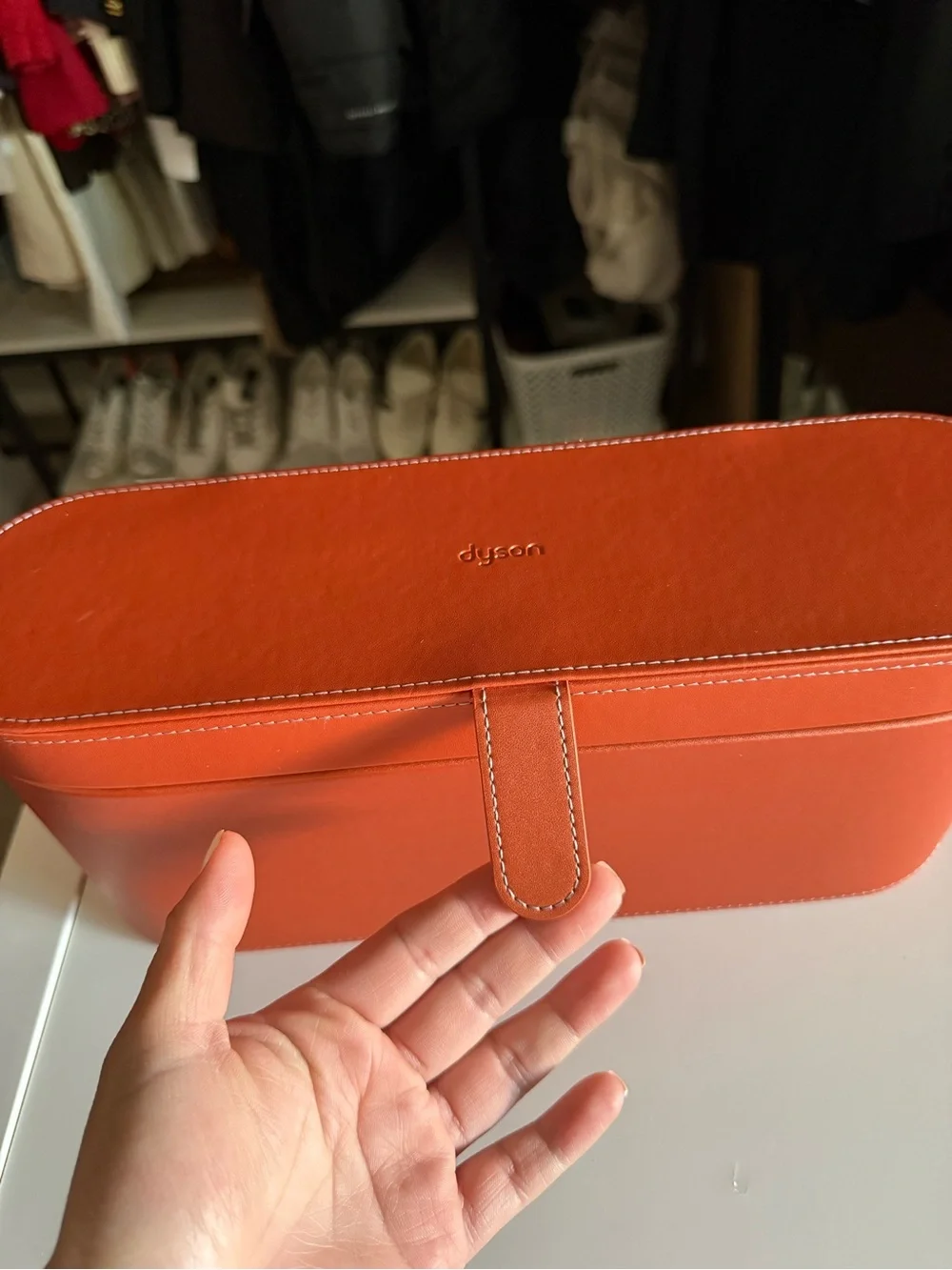 Dyson Leather Storage Box Case in Camel Brown OS